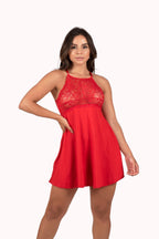 Camisola em microfibra com renda vazada – Doce Malícia
