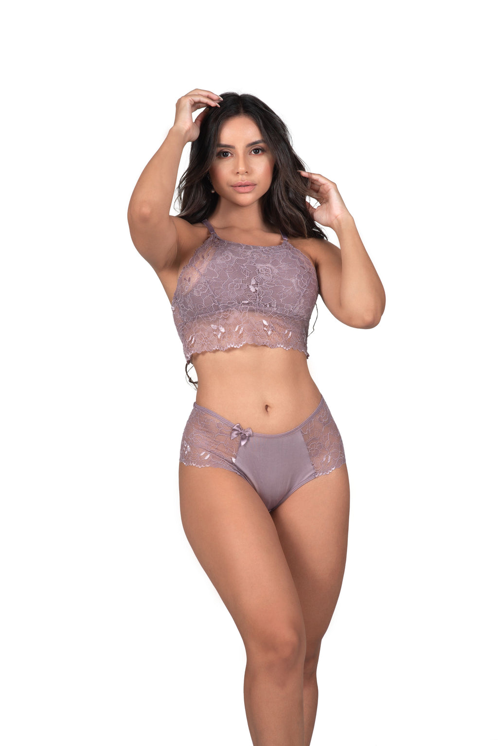 Conjunto de lingerie em renda em amarelo – Doce Malícia