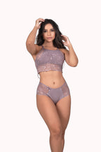 Conjunto de lingerie em renda sem bojo – Doce Malícia