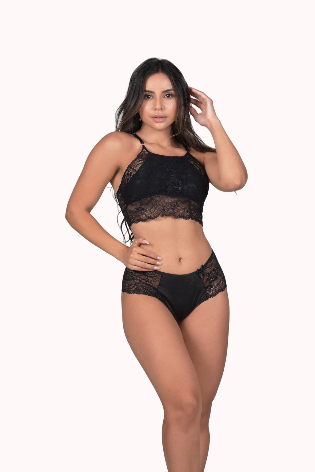 Conjunto de lingerie em renda sem bojo – Doce Malícia