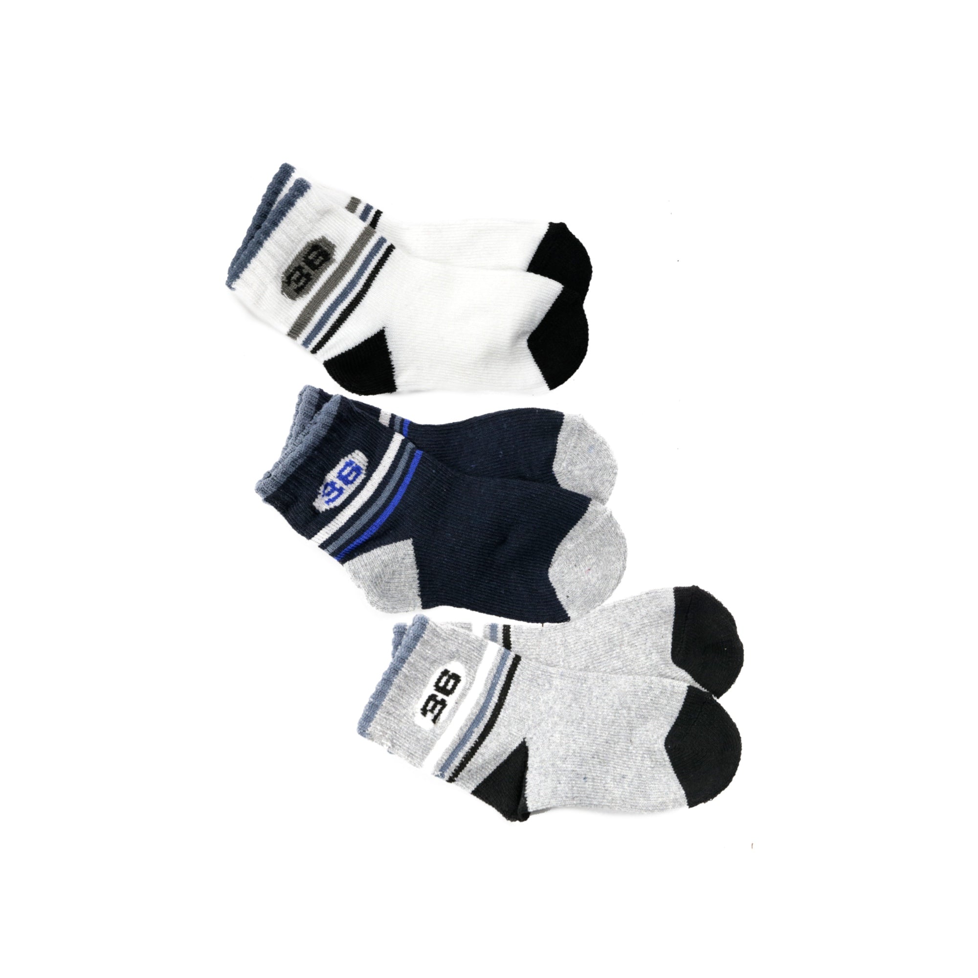 Kit com 3 meias masculina kids em cores sortidas – Doce Malícia