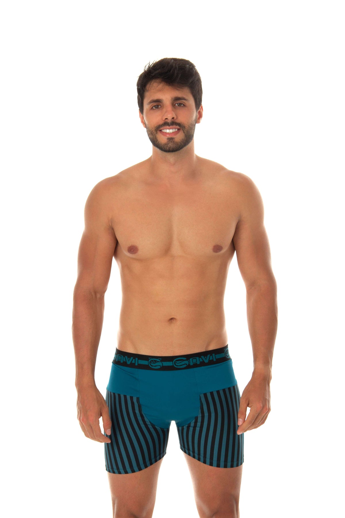 Cueca Boxer Estampada em azul – Doce Malícia