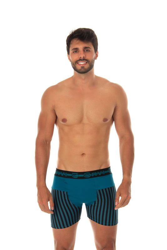 Cueca Boxer Estampada em azul – Doce Malícia
