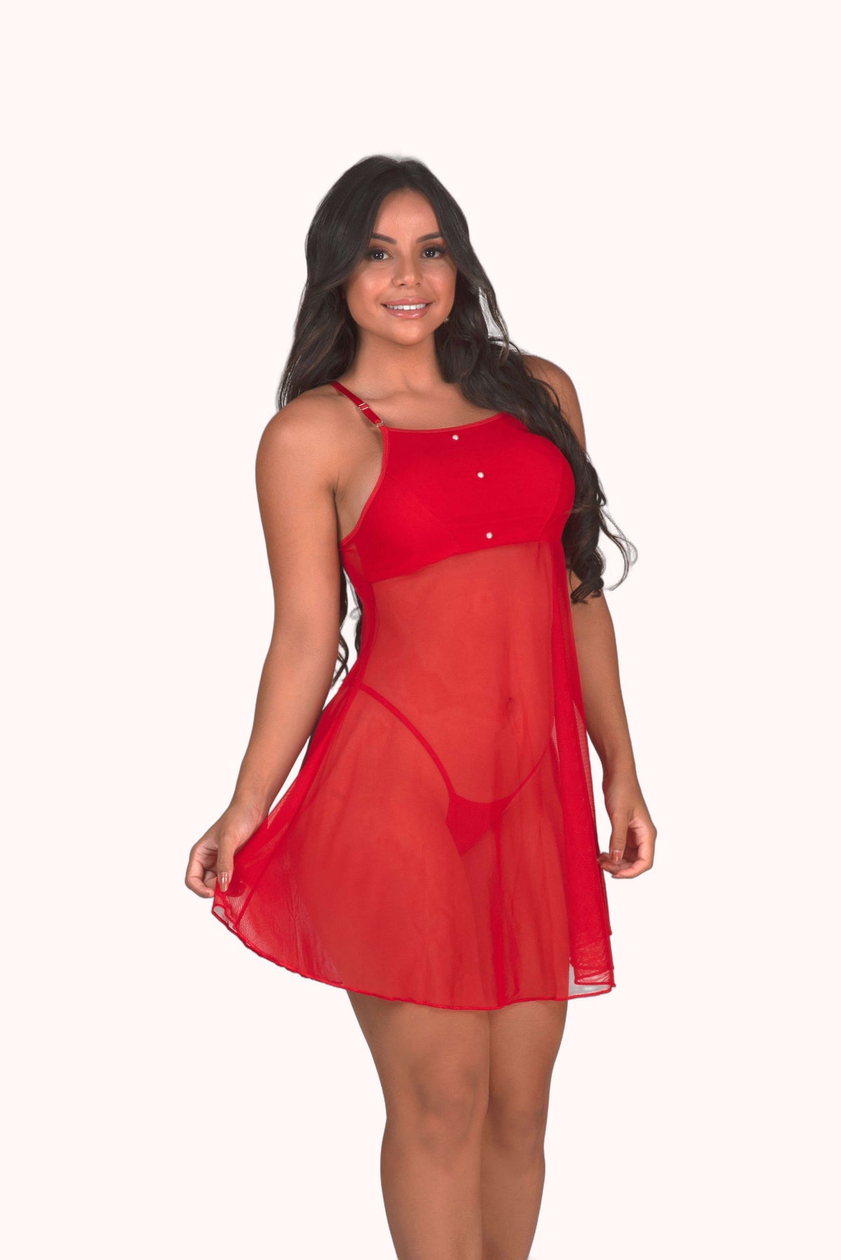 Camisola em tule com pérolas – Doce Malícia