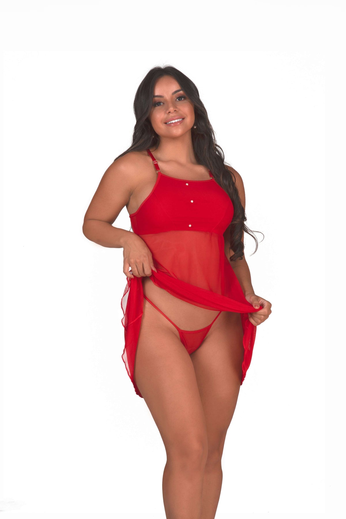 Camisola em tule com pérolas em Branco – Doce Malícia