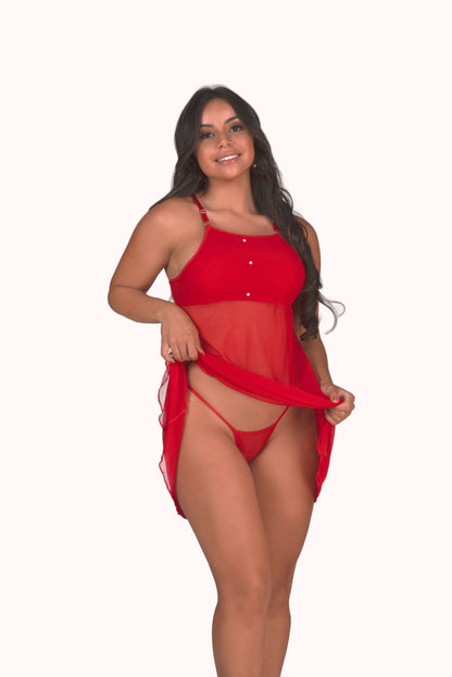 Camisola em tule com pérolas – Doce Malícia