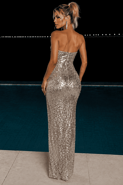 Vestido Flawless Paetê - Prata