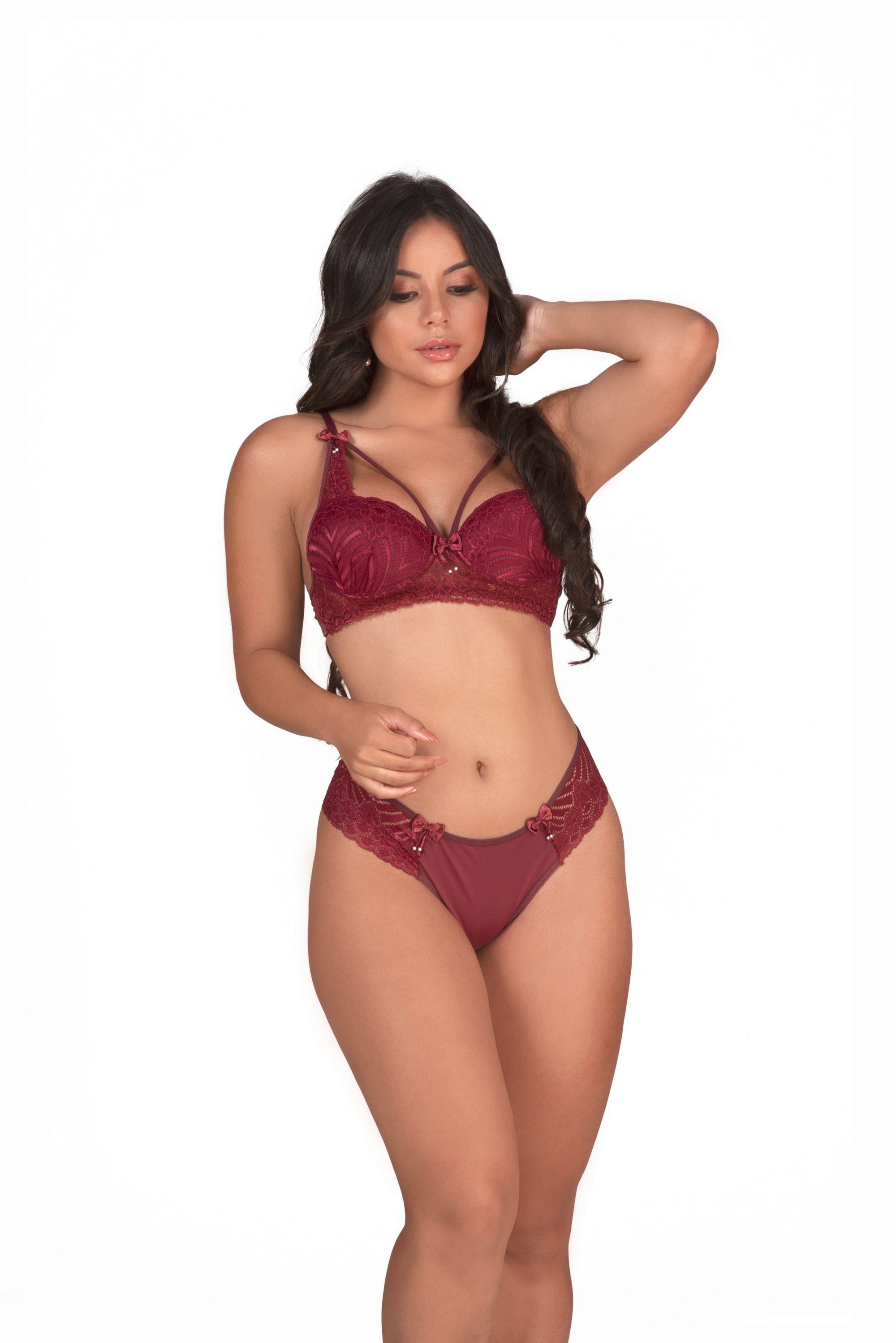 Conjunto de bojo todo em renda em cores sortidas – Doce Malícia