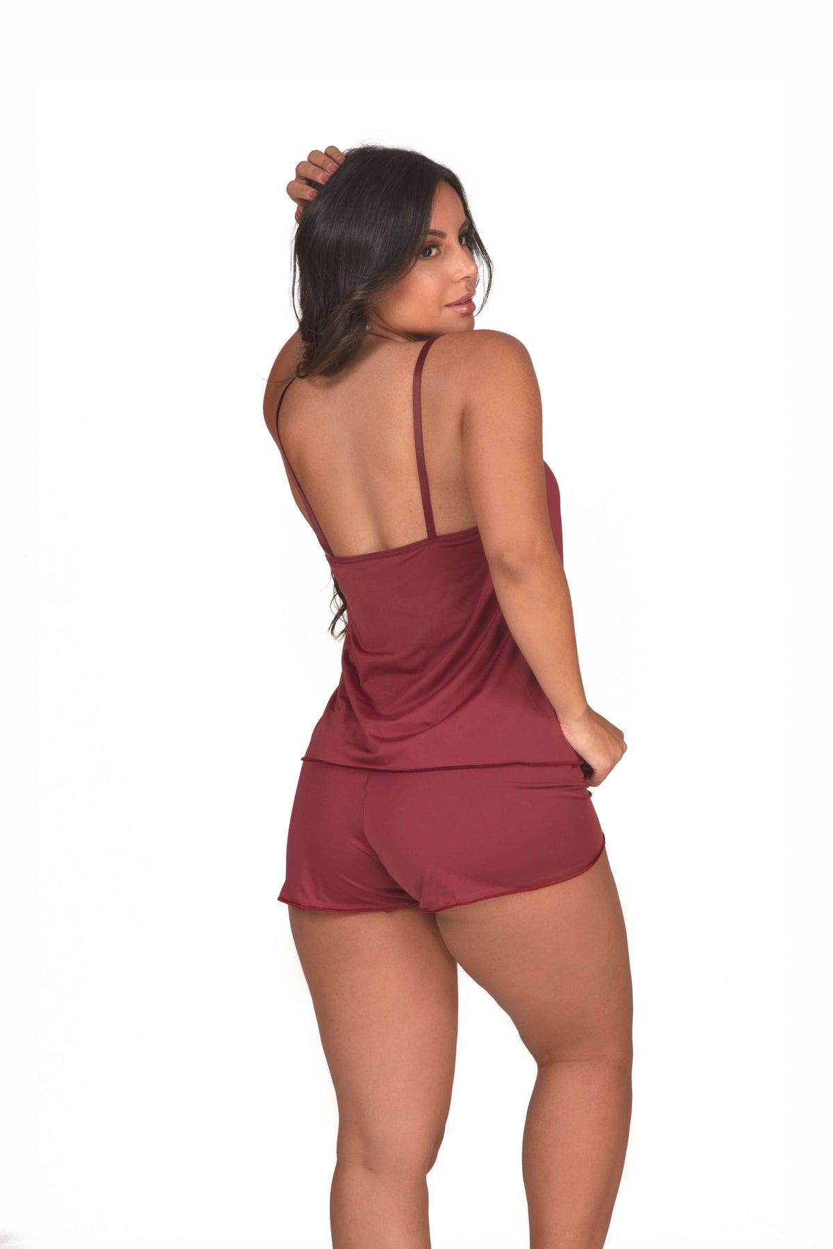 Short Doll em microfibra lisa em azul – Doce Malícia