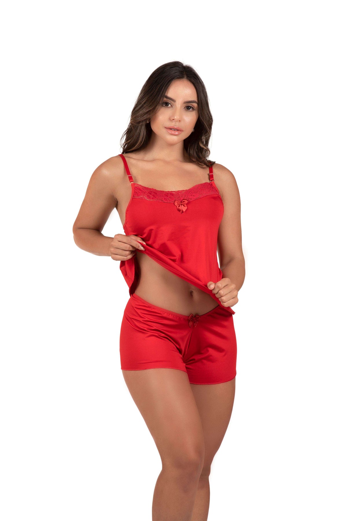 Short Doll em microfibra lisa em azul – Doce Malícia