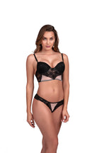 Conjunto de bojo em tule em azul-Marinho – Doce Malícia