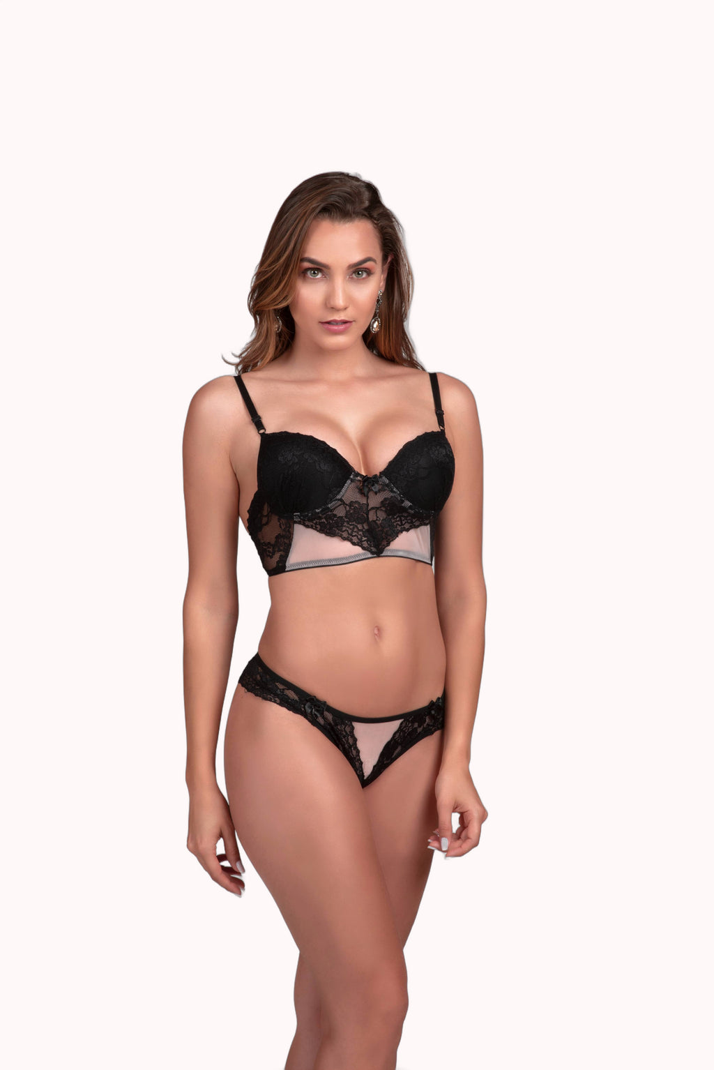 Conjunto de bojo em tule e renda – Doce Malícia