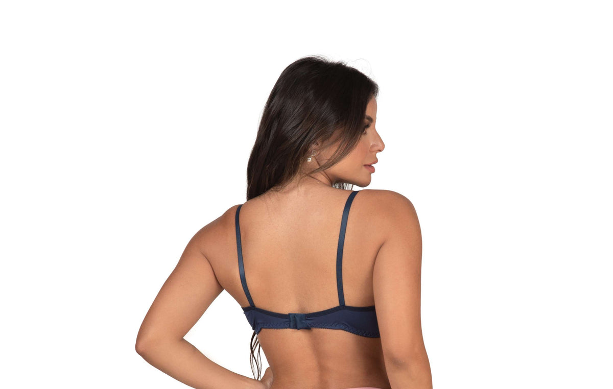 Soutien sem bojo com renda em azul-Marinho – Doce Malícia