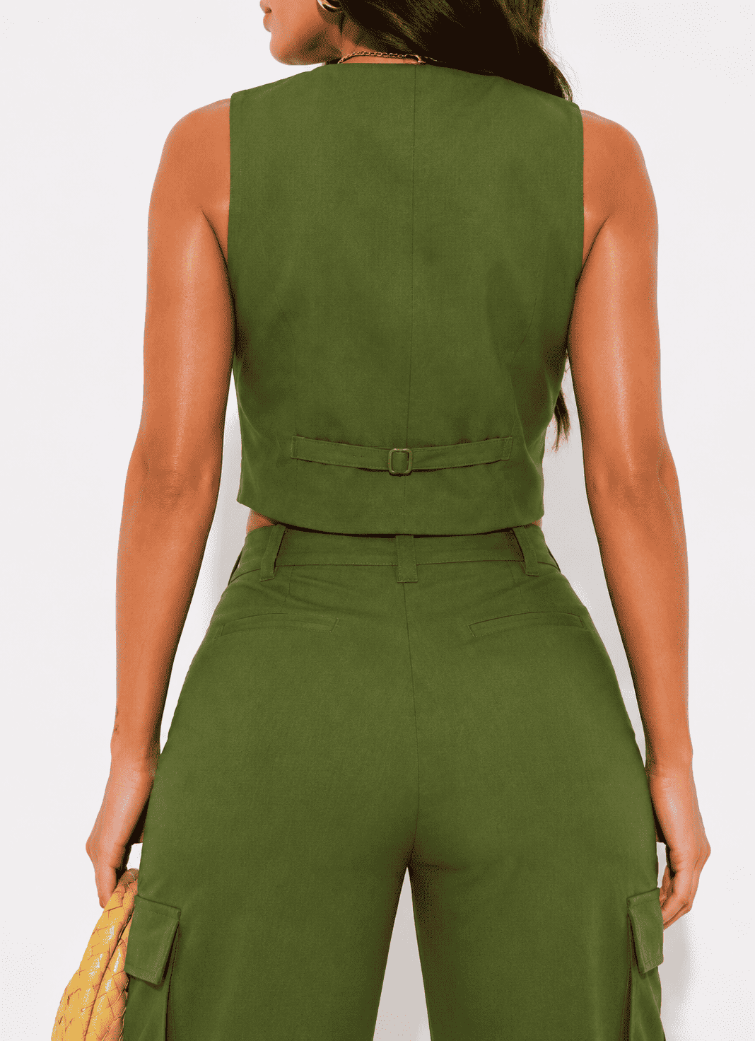 Conjunto Kaley Colete e Calça Cargo Alfaiataria - Verde