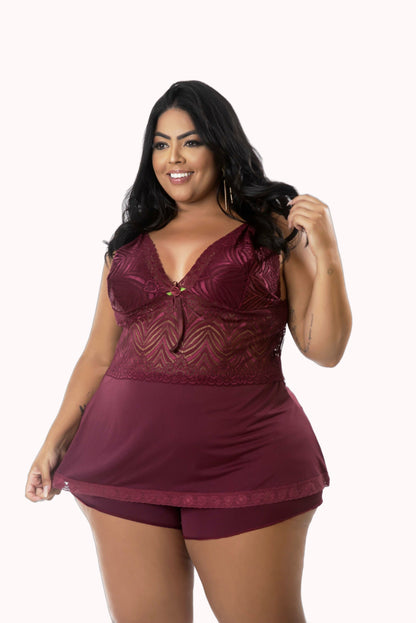 Baby Doll Plus Size com renda – Doce Malícia