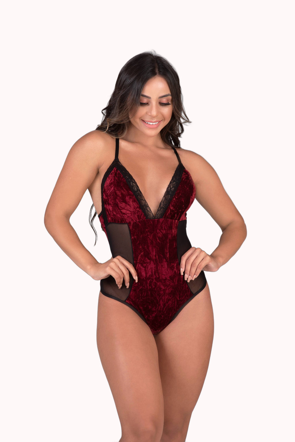 Body em veludo com tule – Doce Malícia