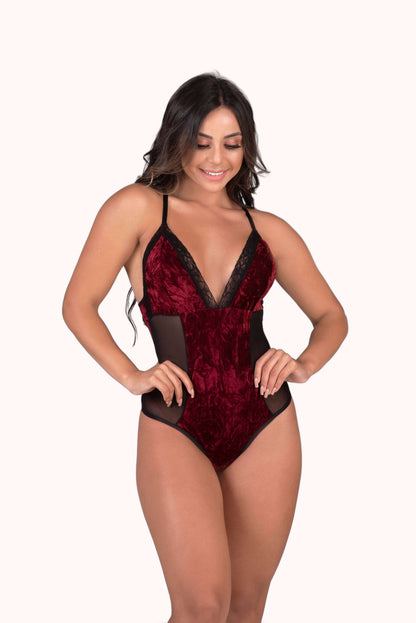 Body em veludo com tule – Doce Malícia