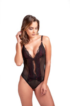 Body sensual em tule e renda em Branco – Doce Malícia