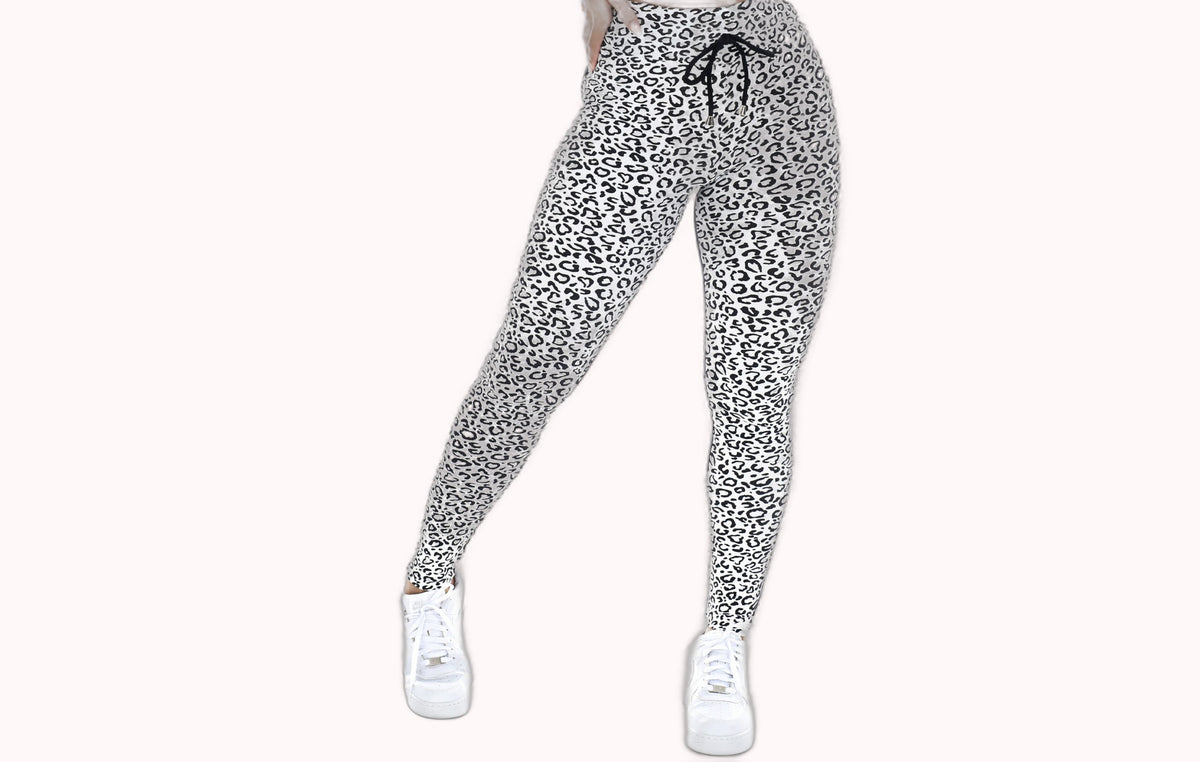 Calça Legging Animal Print Branco