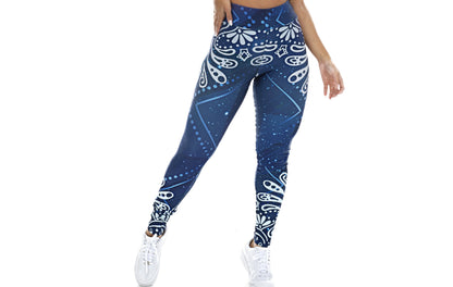 Calça legging azul sublimada em Estampa digital – Doce Malícia