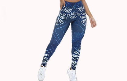 Calça Legging Azul Sublimada