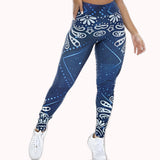 Calça legging azul sublimada – Doce Malícia