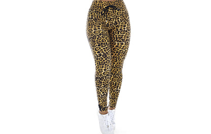 Calça legging em animal print amarelo em Animal Print- Onça – Doce Malícia