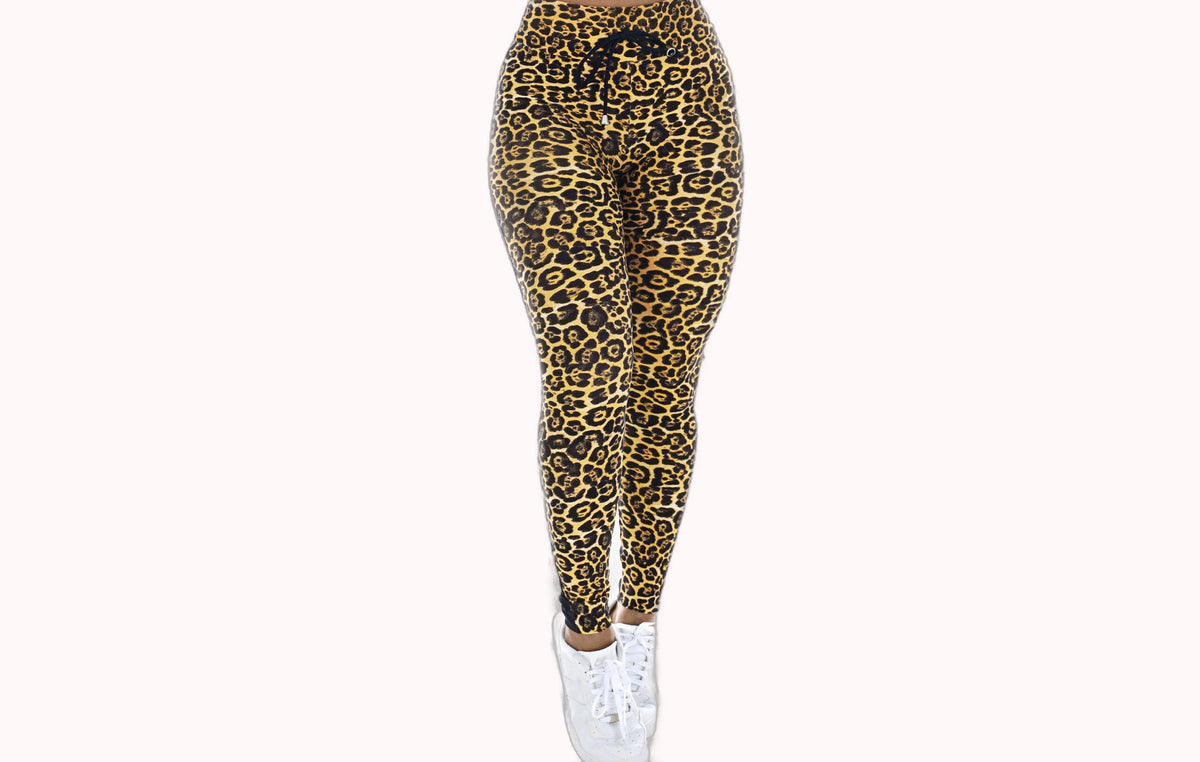 Calça Legging em Animal Print Amarelo