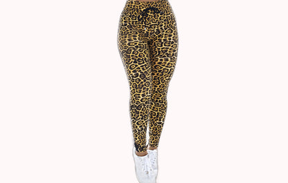 Calça Legging em Animal Print Amarelo