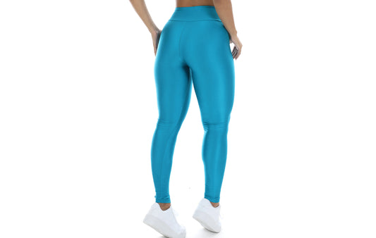 Calça legging em verde metalizado em verde – Doce Malícia