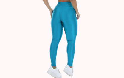 Calça Legging em Verde Metalizado com Cordão