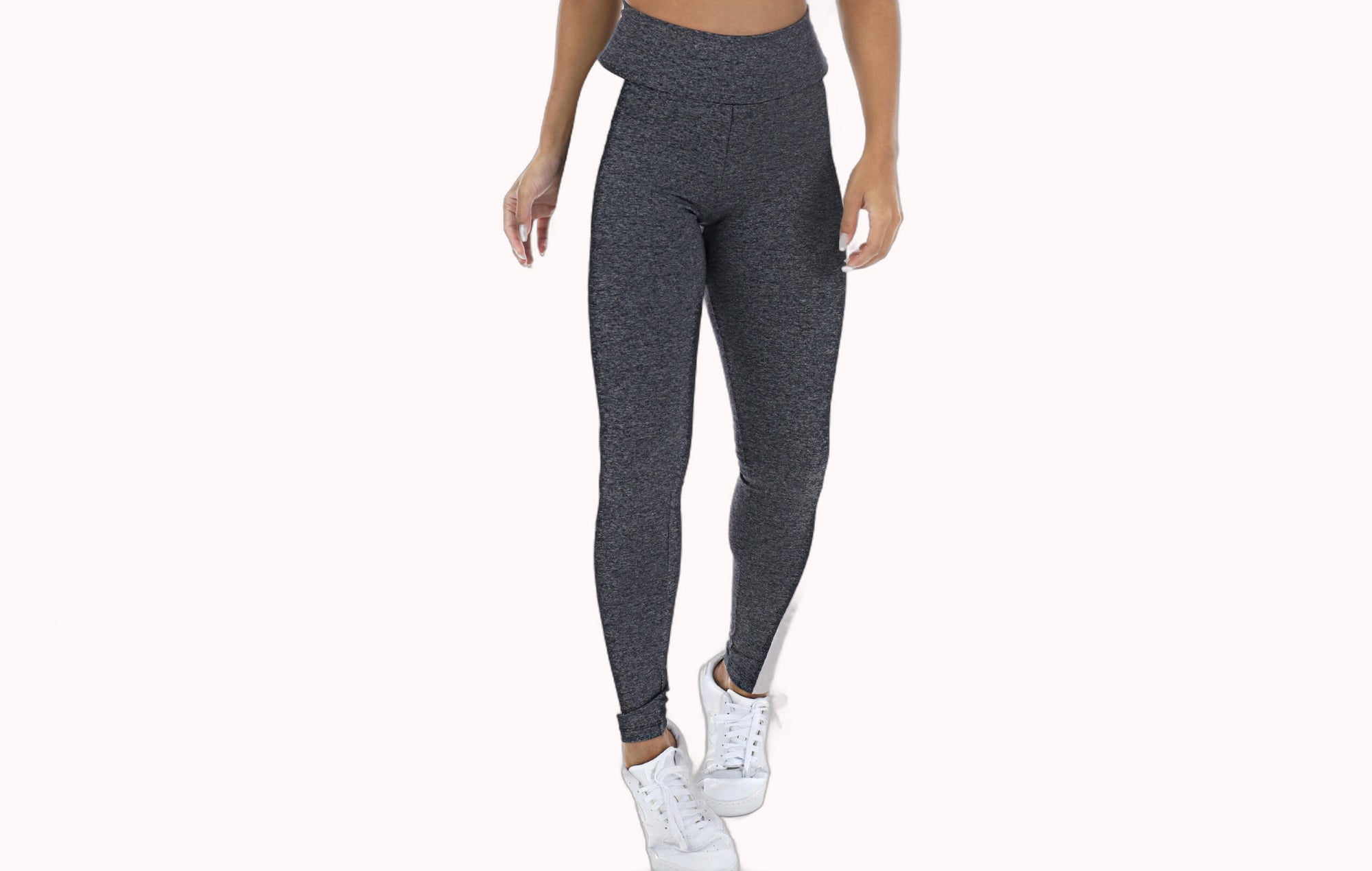 Calça legging mescla com faixa branca – Doce Malícia