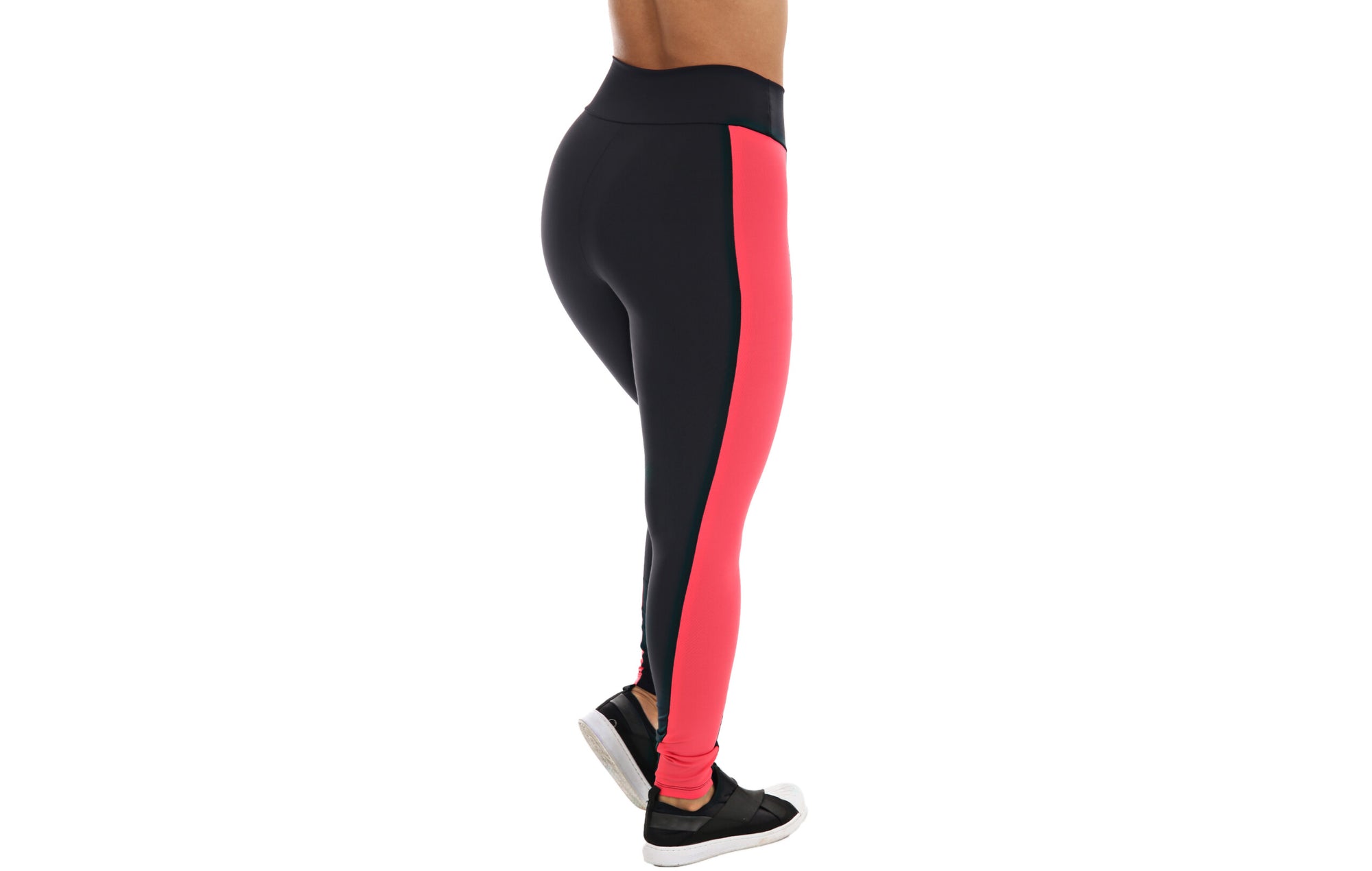 Calça legging com faixa lateral em Preto – Doce Malícia