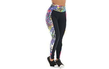 Calça legging preta com Estampas em Preto – Doce Malícia
