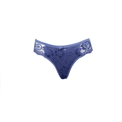 Tanga conforto com renda em azul-Marinho – Doce Malícia