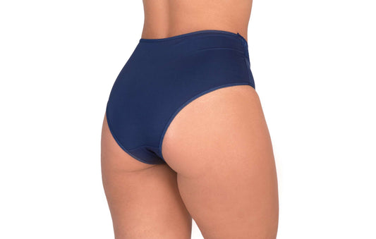 Calcinha conforto com renda na frente em azul-Marinho – Doce Malícia