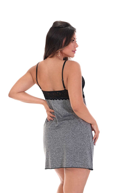 Camisola em mescla com renda em Branco – Doce Malícia