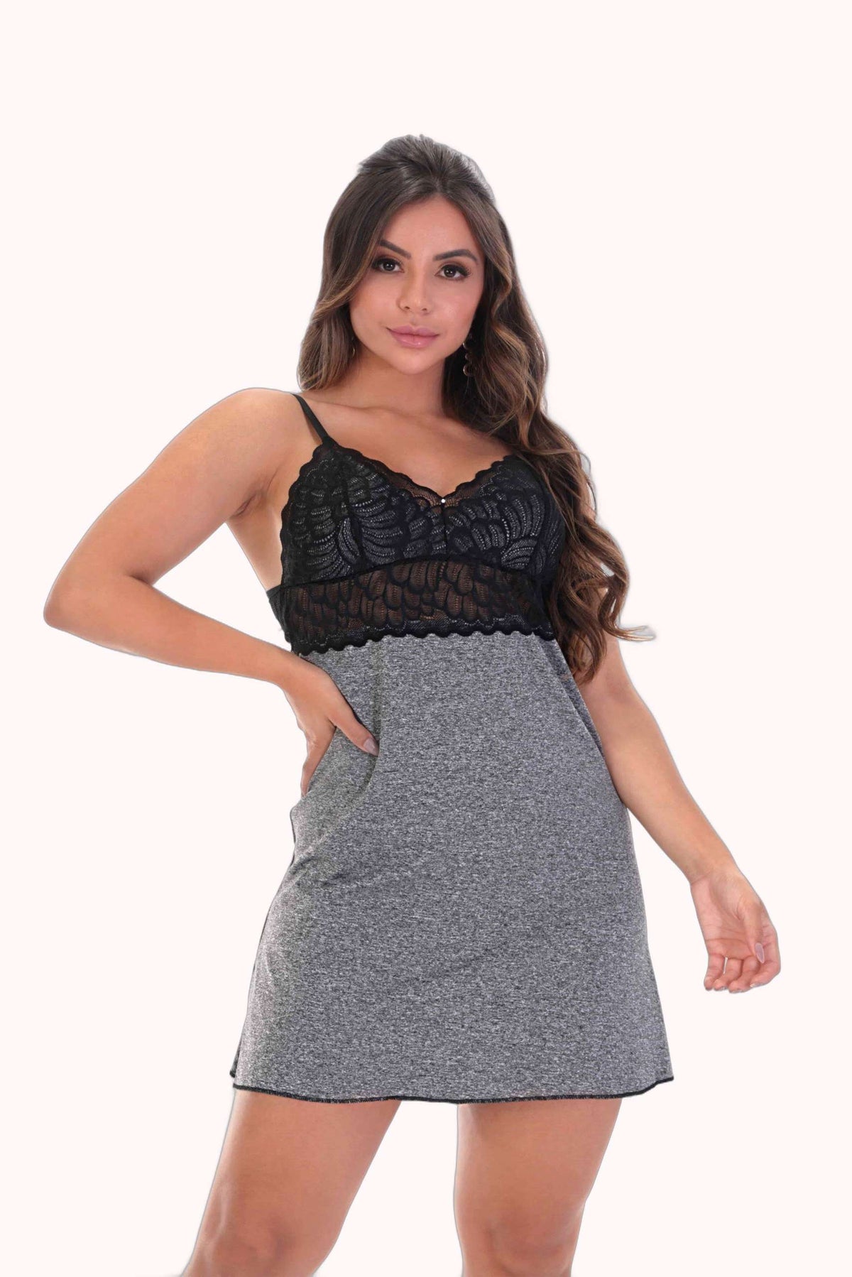 Camisola em mescla com renda – Doce Malícia