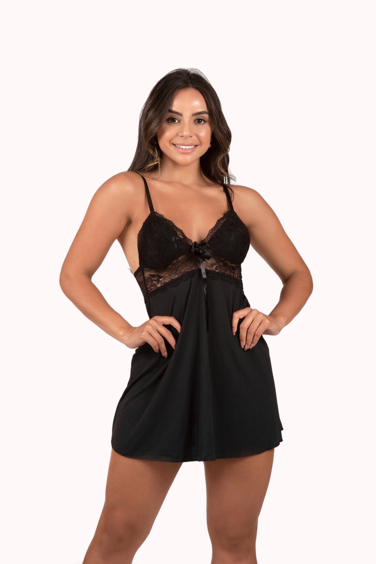 Camisola em microfibra lisa com costa nua – Doce Malícia