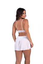 Camisola em tule com calcinha em azul – Doce Malícia