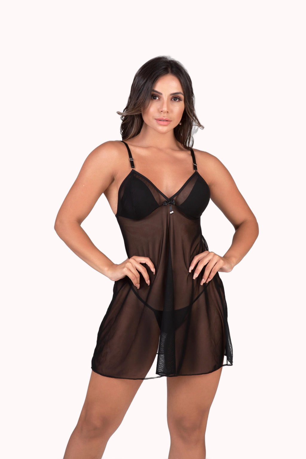 Camisola em tule com Calcinha – Doce Malícia