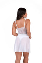 Camisola em tule com pérolas em Branco – Doce Malícia