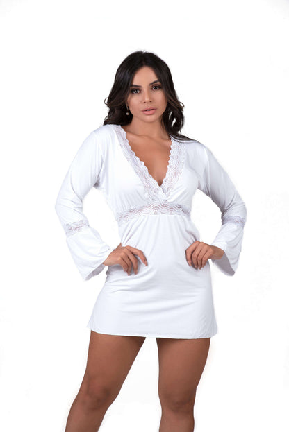 Camisola manga longa em Branco – Doce Malícia