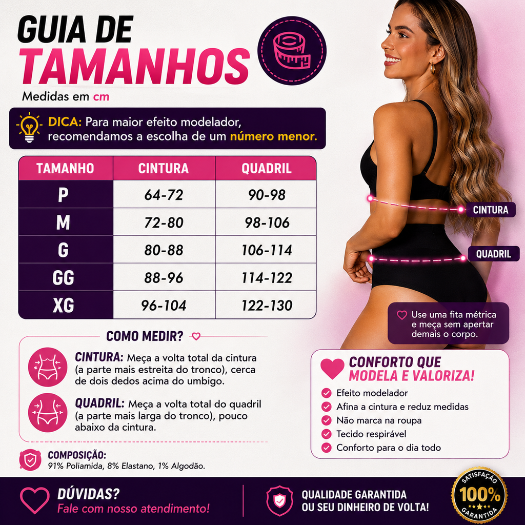 Calcinha Cinta Modeladora Alta Compressão Sem Costura Cintura Alta Selene – [PAGUE 5 LEVE 10] – Doce Malícia