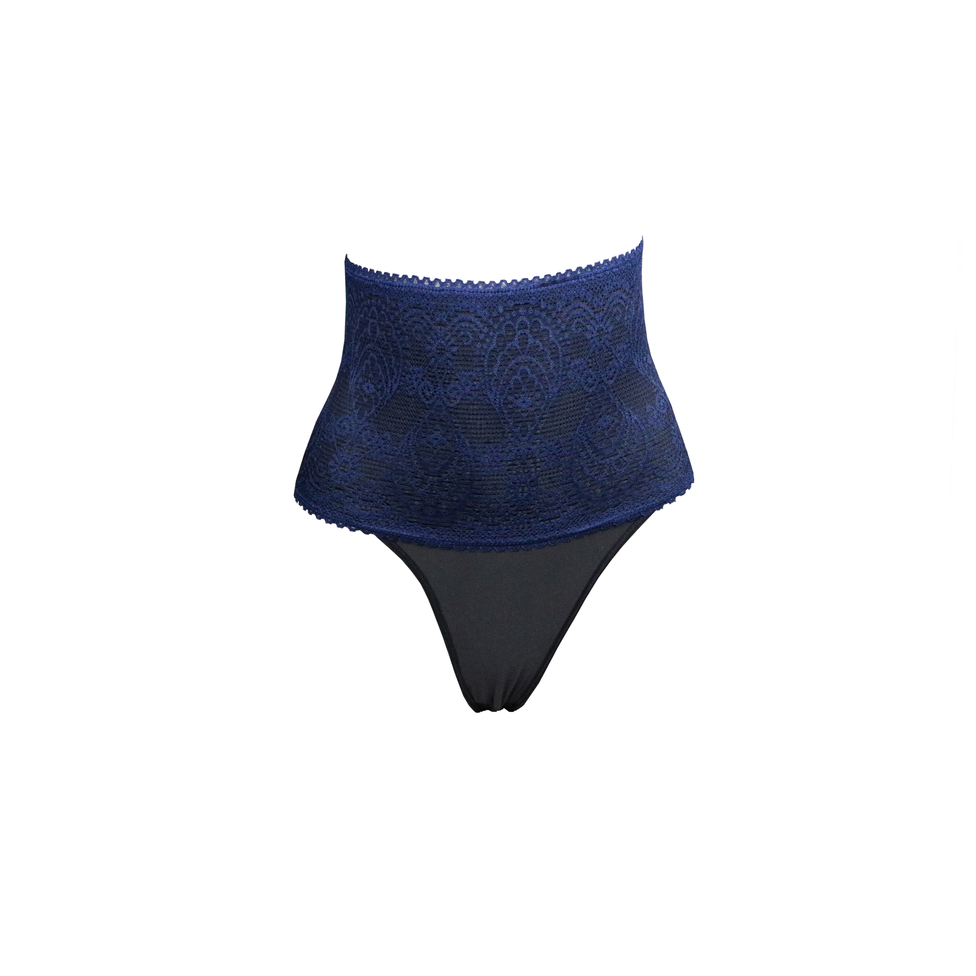Cinta alta com renda em destaque em azul-Marinho – Doce Malícia