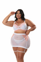 Conjunto Plus Size com Saia Fetiche em Branco/Romance – Doce Malícia