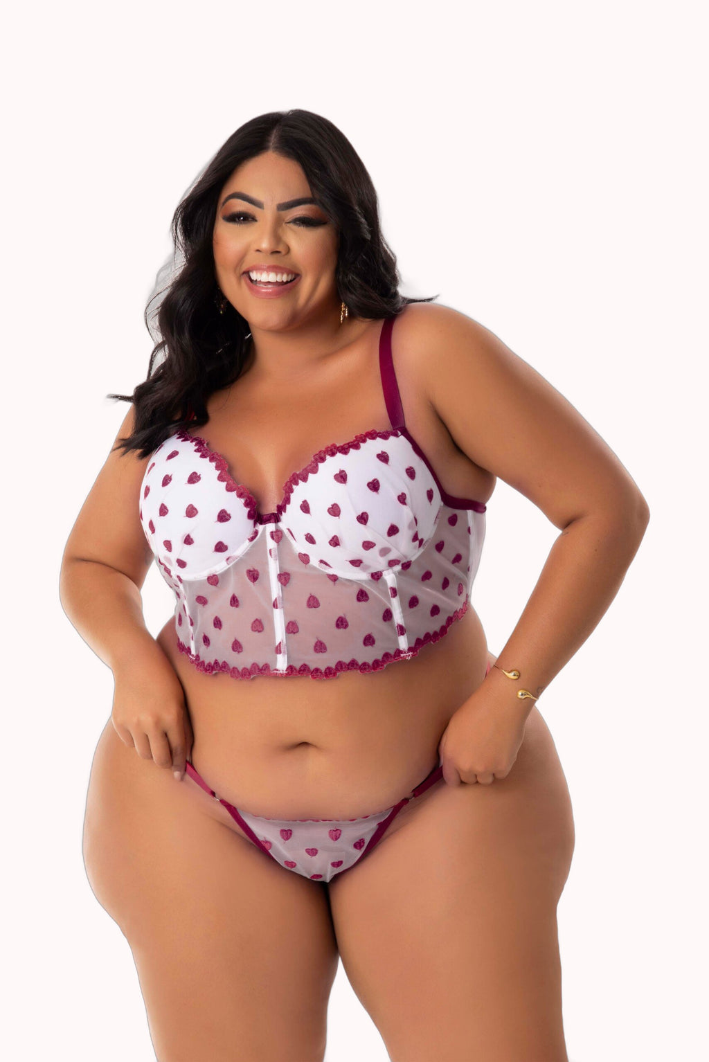 Conjunto Sexy Plus Size em Tule Desenhado – Doce Malícia