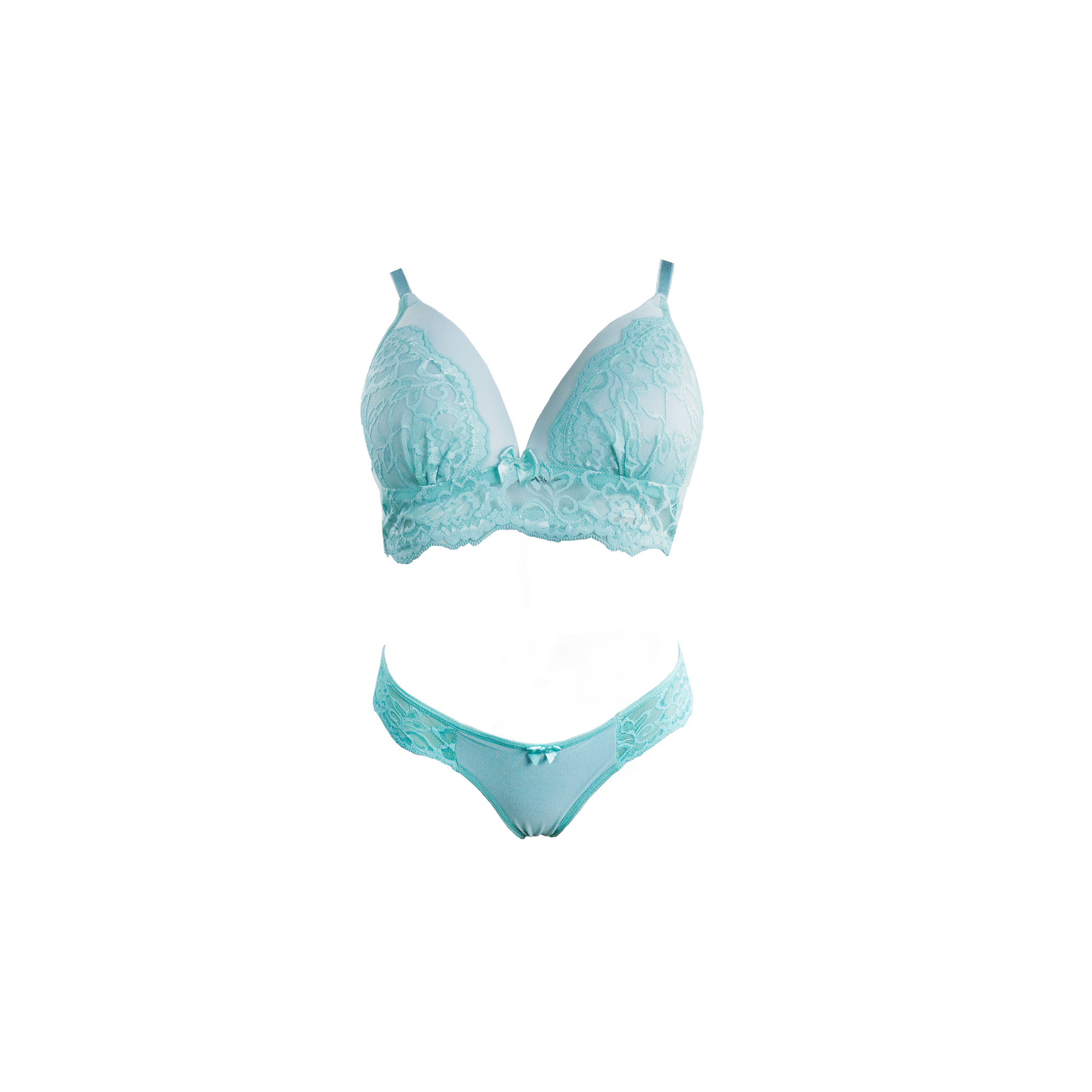 Conjunto em renda com bojo em azul-Marinho – Doce Malícia