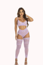 Conjunto de Lingerie Sensual com Meia Calça – Doce Malícia