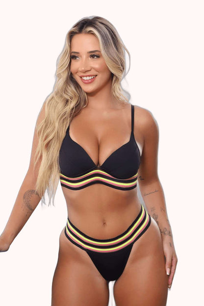 Conjunto de bojo com elástico colorido – Doce Malícia